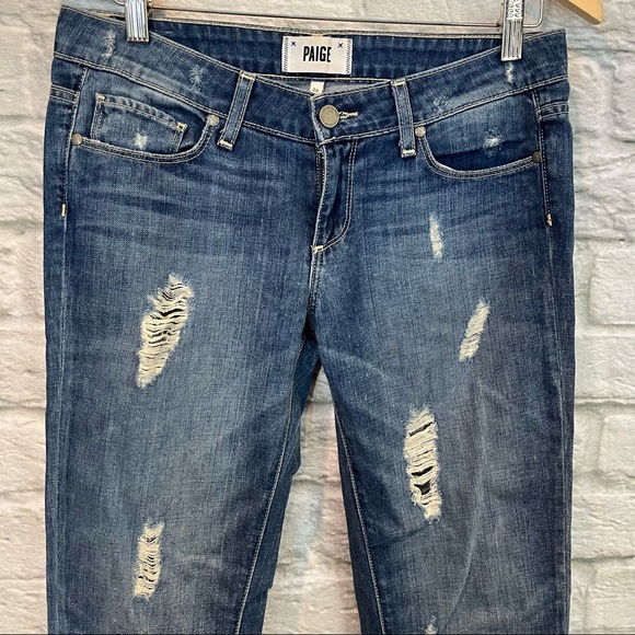 Paige Denim 26" Jimmy Jimmy Skinny Riley Destruction Blue Jeans - Picture 3 of 13